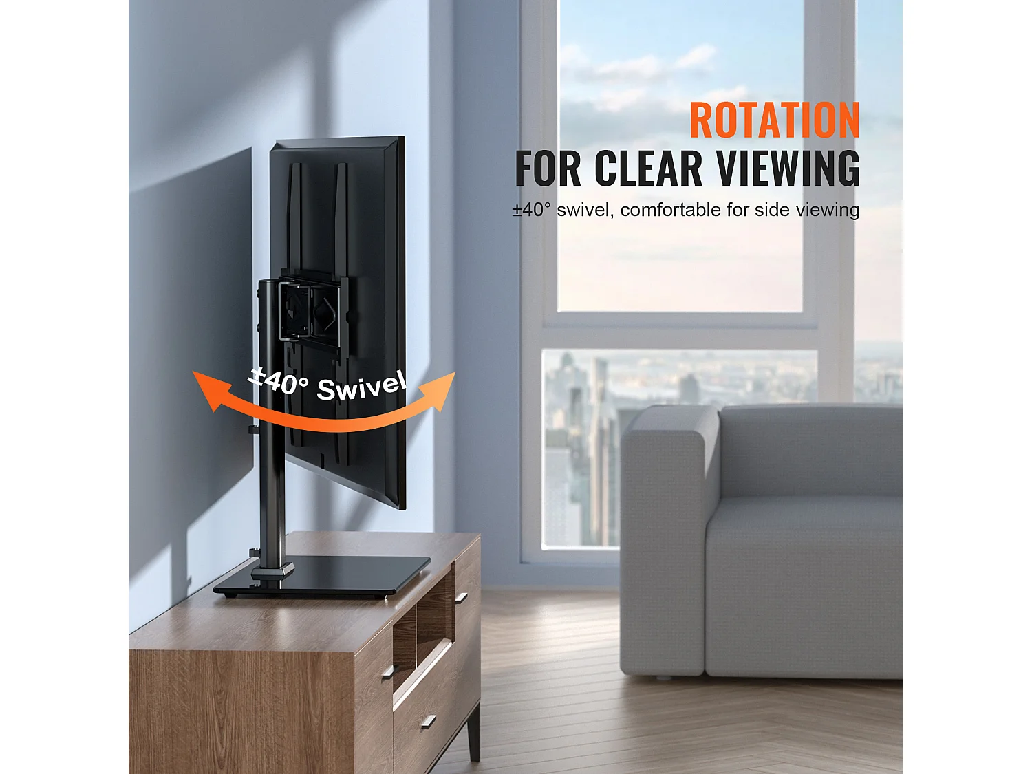 Soporte de TV SucceBuy 81-140cm Giratorio de Altura Ajustable, Soporte de TV Universal, Ofreciendo una Experiencia de Visualización Cómoda