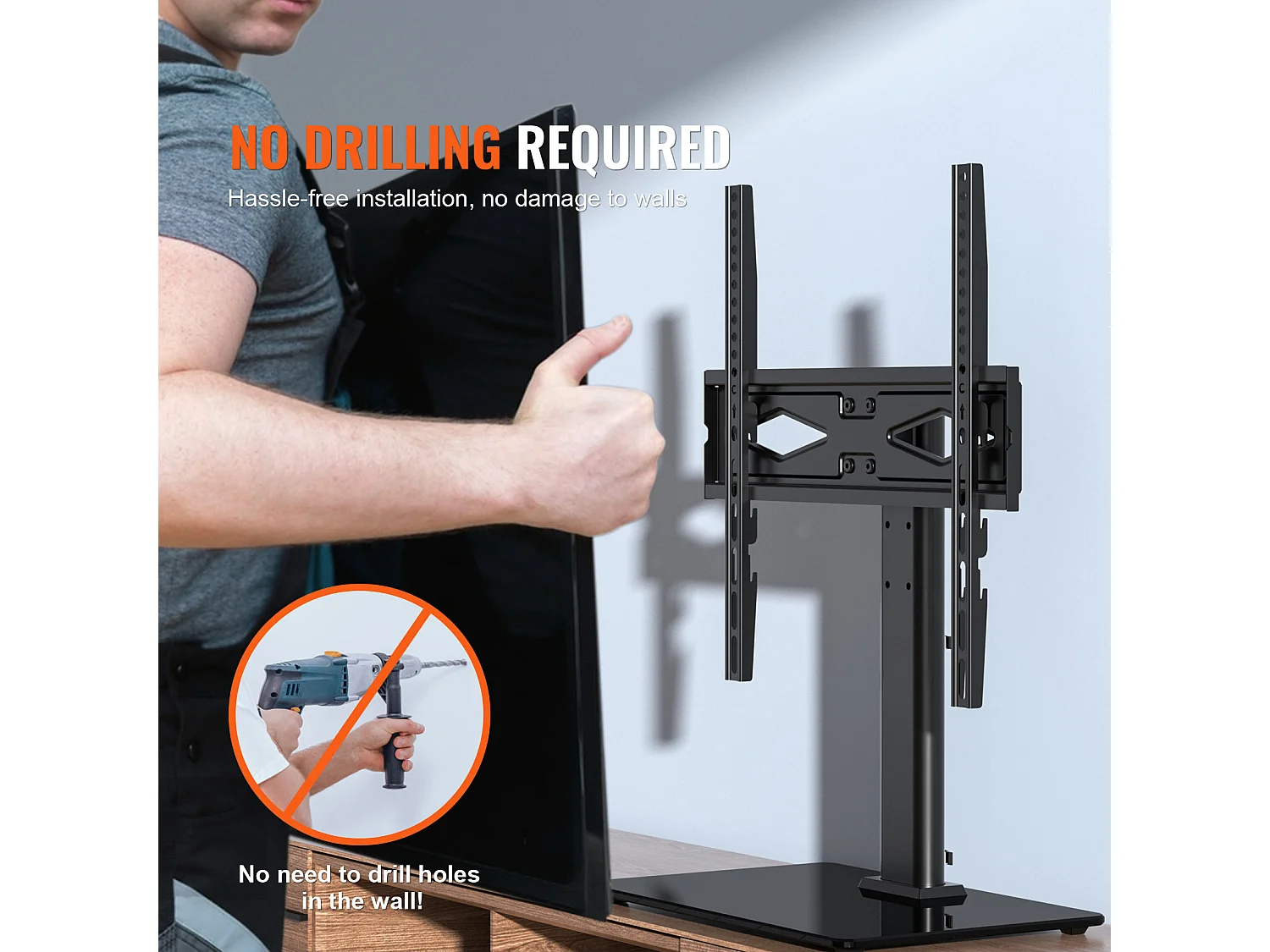 Soporte de TV SucceBuy 81-140cm Giratorio de Altura Ajustable, Soporte de TV Universal, Ofreciendo una Experiencia de Visualización Cómoda