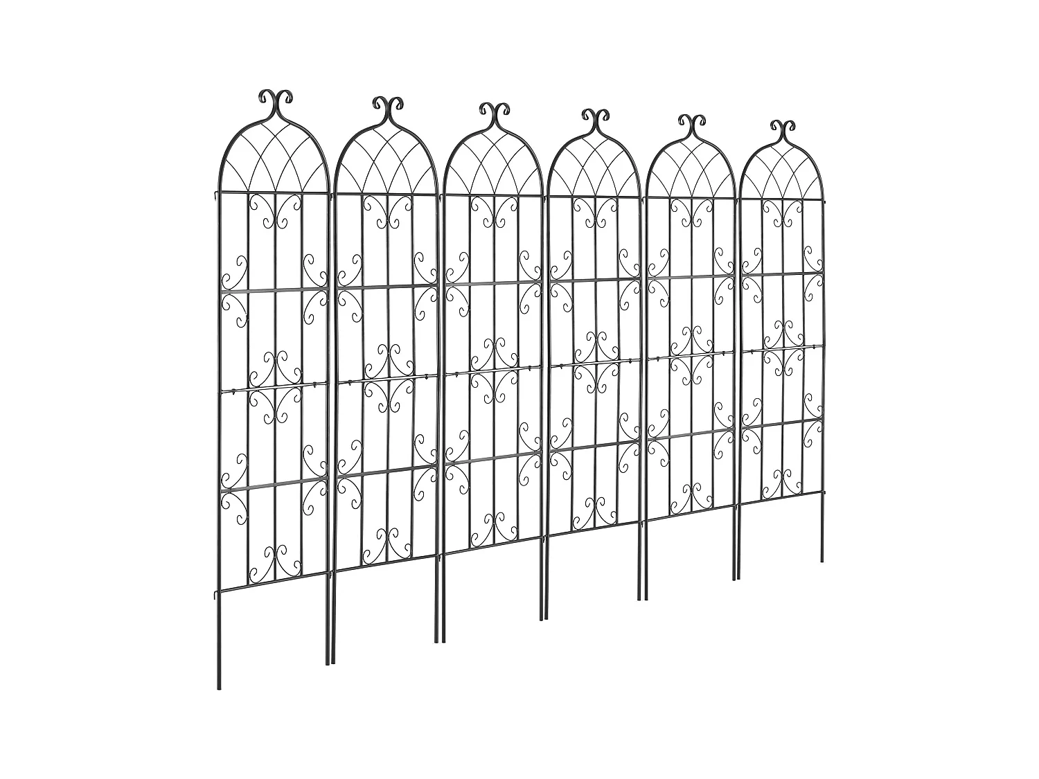 Treillis de Jardin SucceBuy Lot de 4 Treillis de Jardin en Métal 180.34 x 50.8 cm, Support pour Plantes Grimpantes, Antirouille