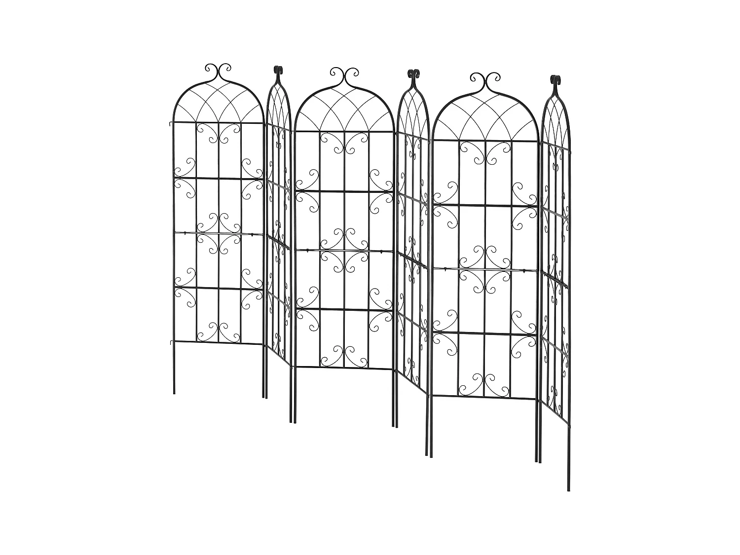Treillis de Jardin SucceBuy Lot de 4 Treillis de Jardin en Métal 180.34 x 50.8 cm, Support pour Plantes Grimpantes, Antirouille
