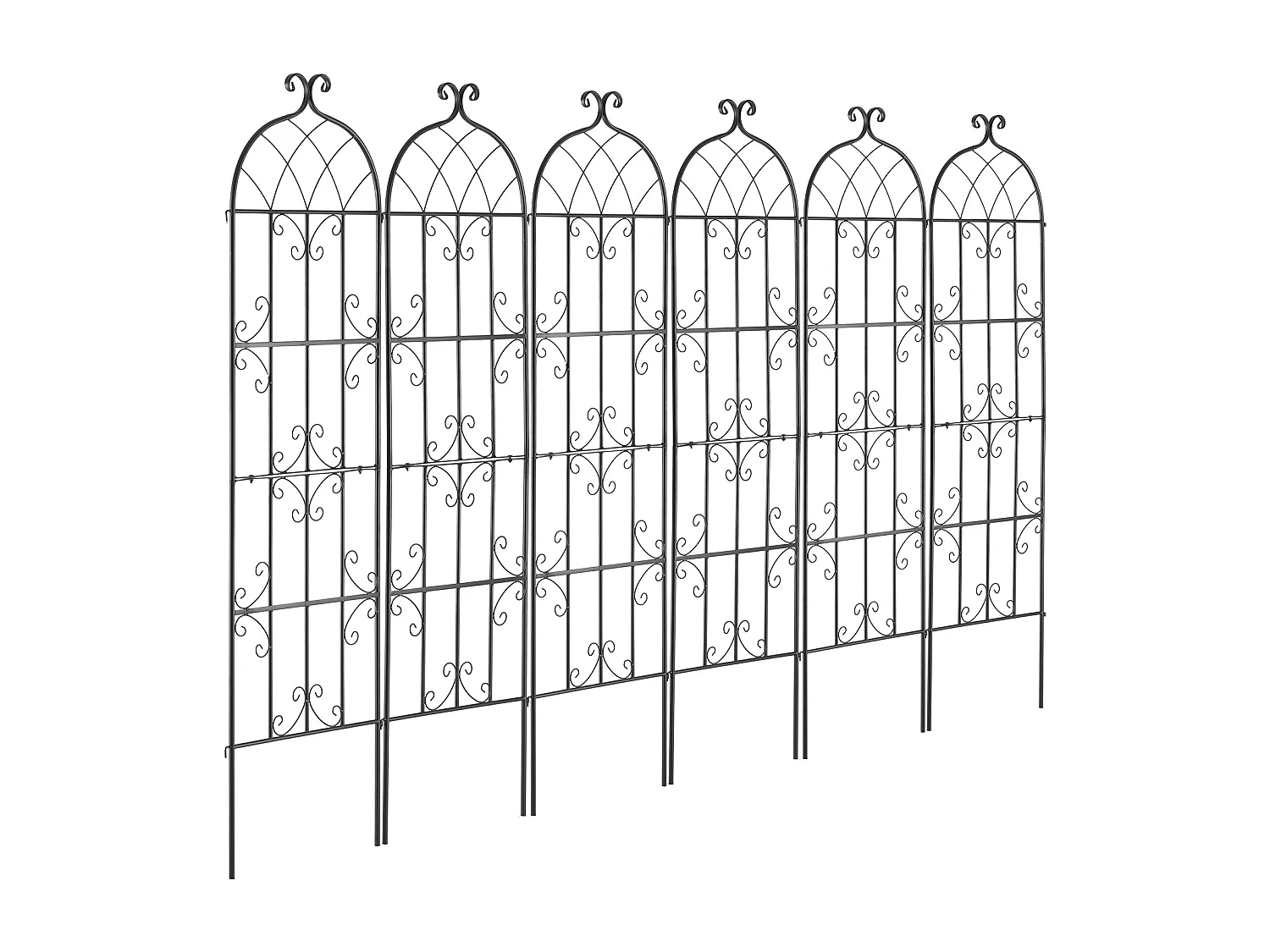 Treillis de Jardin SucceBuy Lot de 4 Treillis de Jardin en Métal 180.34 x 50.8 cm, Support pour Plantes Grimpantes, Antirouille