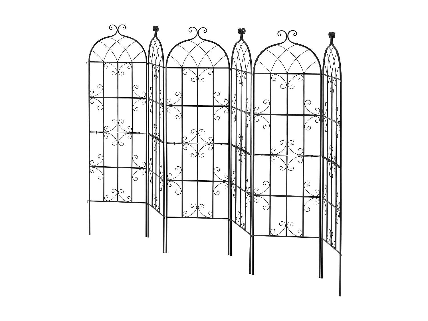 Treillis de Jardin SucceBuy Lot de 4 Treillis de Jardin en Métal 180.34 x 50.8 cm, Support pour Plantes Grimpantes, Antirouille