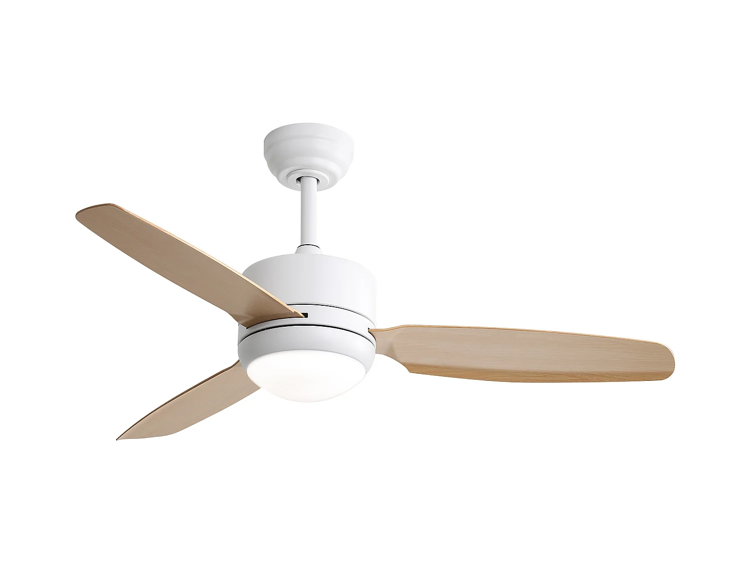 Ventilateur de plafond blanc - Ventilateur de plafond avec lumière LED et 3 pales en ABS - 6 types de ventilateurs avec télécommande - pour salon