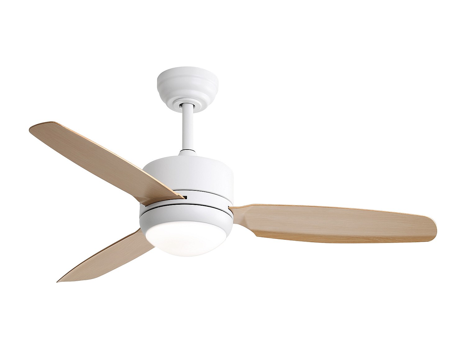 Ventilador de techo blanco - Ventilador de techo con luz LED y 3 aspas de ABS - 6 tipos de ventiladores con control remoto - para sala de estar