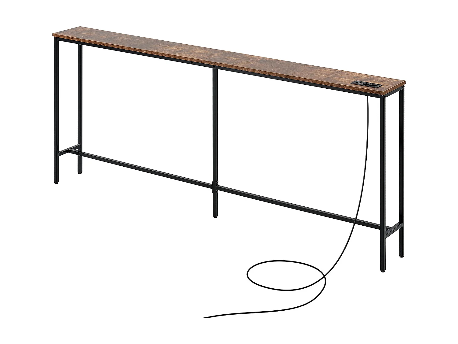 Table Console, SucceBuy Table Console Étroite 180 cm avec Étagère pour Entrée et Salon