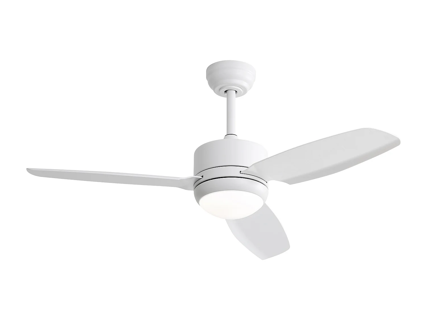 Ventilateur de plafond blanc - Ventilateur de plafond avec lumière LED et 3 pales en ABS - 6 types de ventilateurs avec télécommande - pour salon