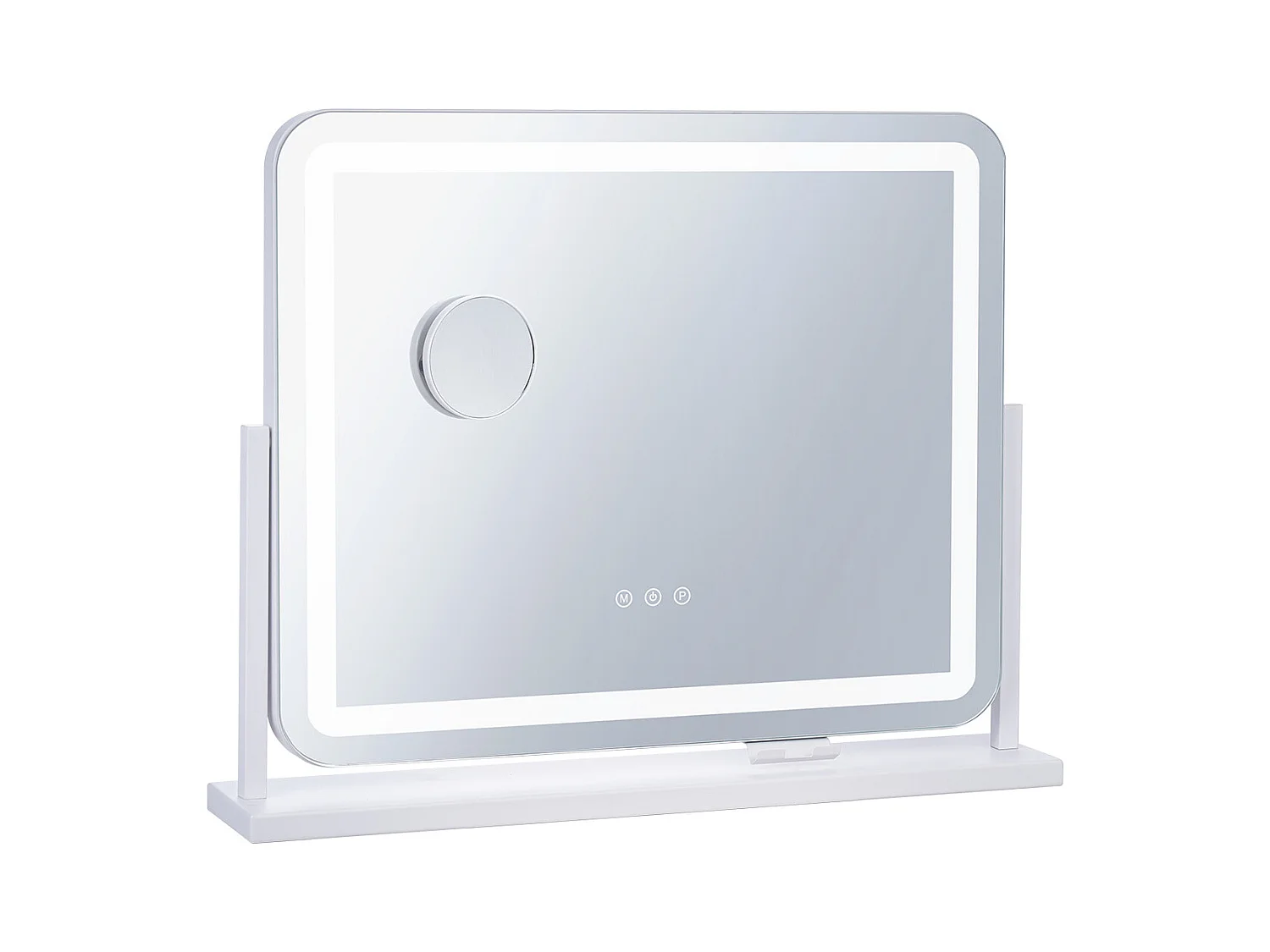 Make-upspiegel, SucceBuy Verlichte Make-upspiegel - 3 Kleuren, 5x, USB, 55.7 × 45.7 cm, Wit