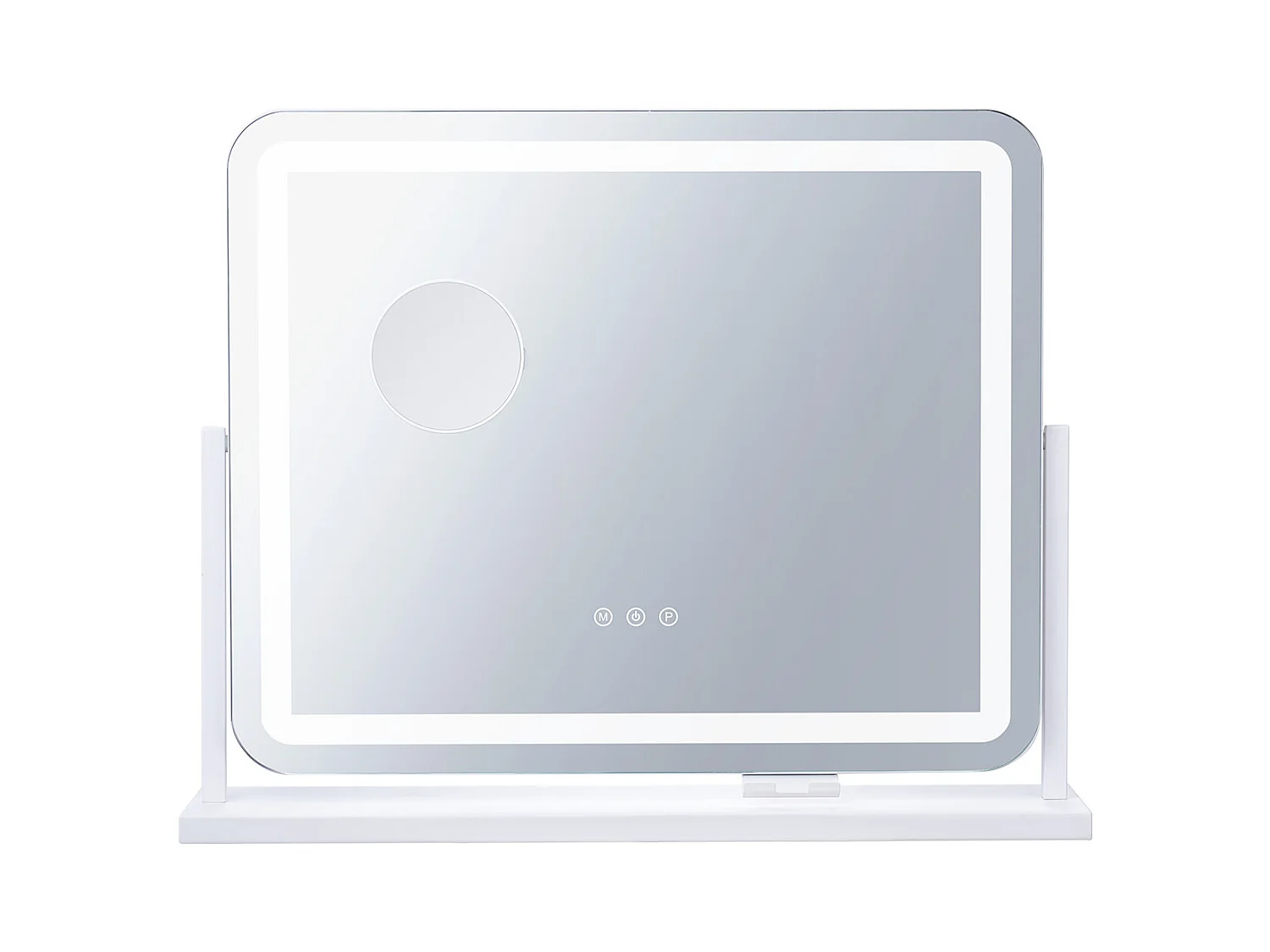 Make-upspiegel, SucceBuy Verlichte Make-upspiegel - 3 Kleuren, 5x, USB, 55.7 × 45.7 cm, Wit