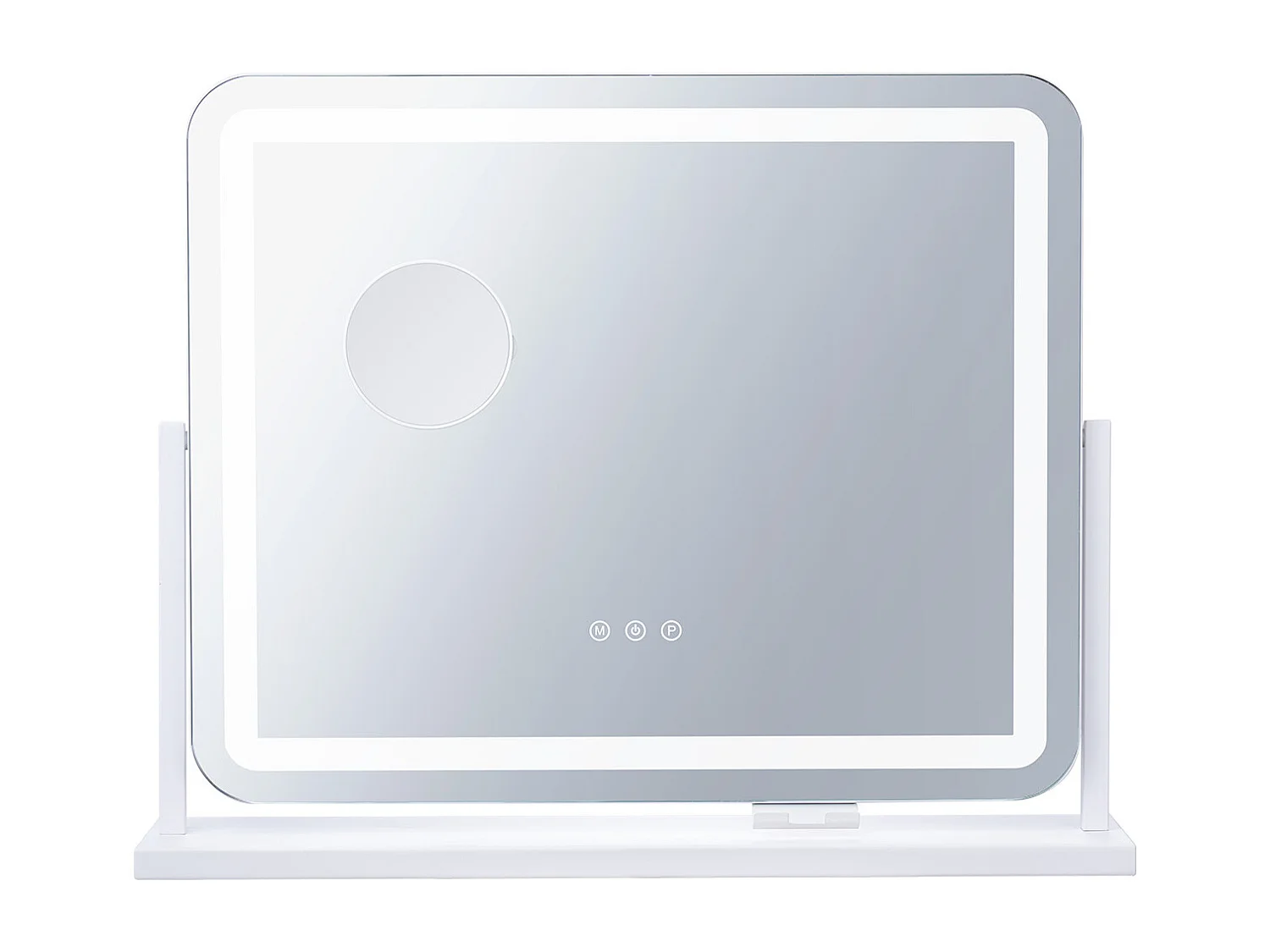Miroir de Maquillage, SucceBuy Miroir de Maquillage Éclairé - 3 Couleurs, 5X, USB, 55.7 × 45.7 cm, Blanc