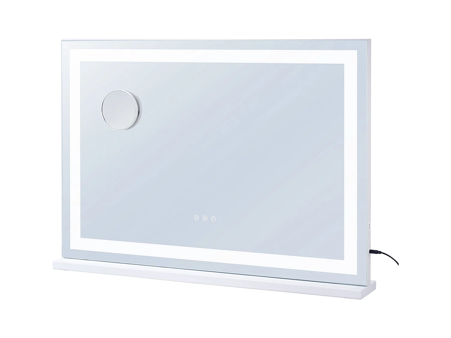 Miroir de Maquillage, SucceBuy Miroir de Maquillage Éclairé - 3 Couleurs, USB, 80 × 55 cm, Blanc