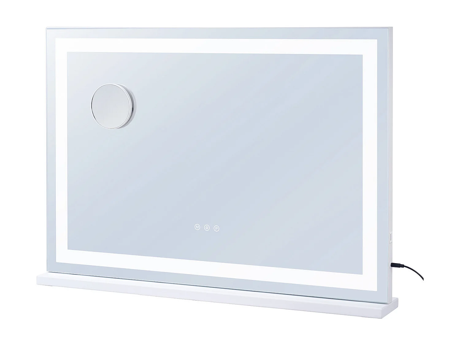 Espelho de Maquilhagem, SucceBuy Espelho de Maquilhagem Iluminado - 3 Cores, USB, 80 × 55 cm, Branco