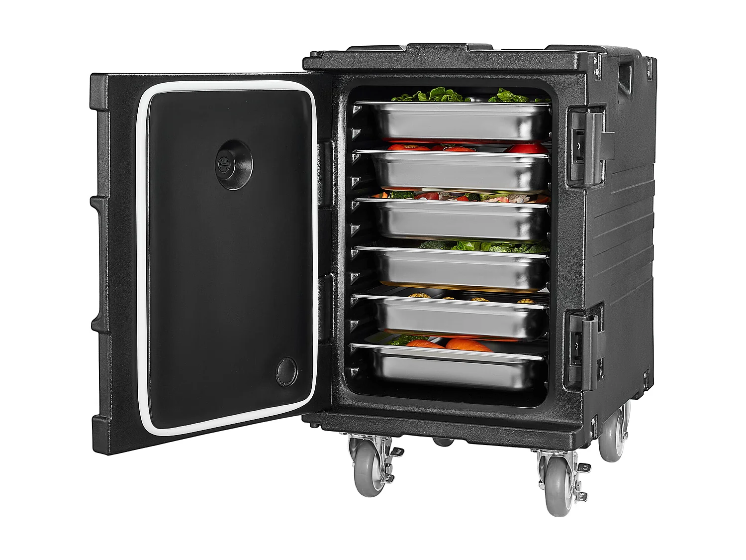 Porta Alimentos Isotérmico SucceBuy, 90 L, con Ruedas Negro