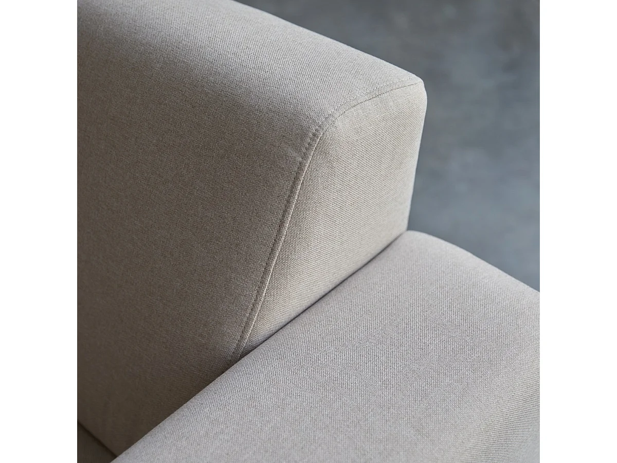 Canapé d'angle gauche en tissu écru 295 x 185 cm Lars, 5 places