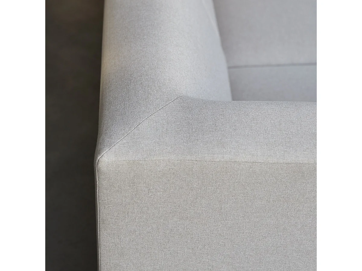 Canapé d'angle gauche en tissu écru 295 x 185 cm Lars, 5 places