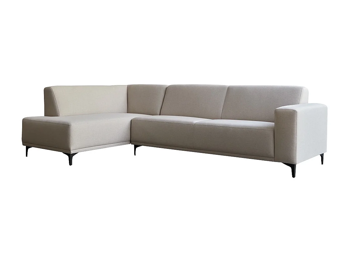 Canapé d'angle gauche en tissu écru 295 x 185 cm Lars, 5 places