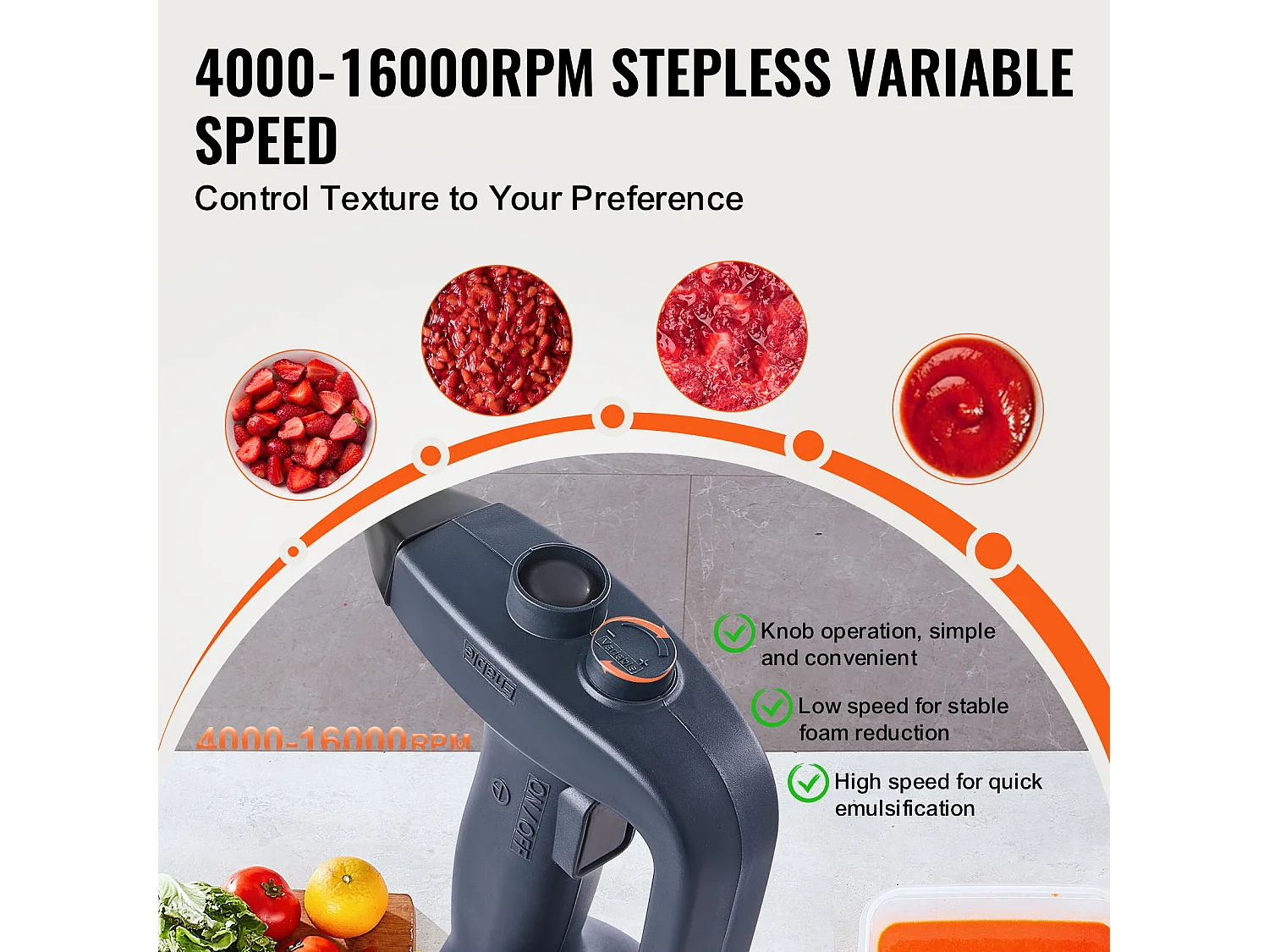 Mixeur à Immersion Commercial SucceBuy, 350 W, avec Lame en Acier Inoxydable, pour Mélanger la Soupe et les Sauces