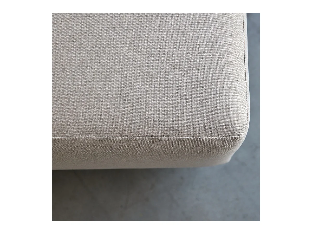 Canapé d'angle droit en tissu écru 150 cm Lars, 5 places