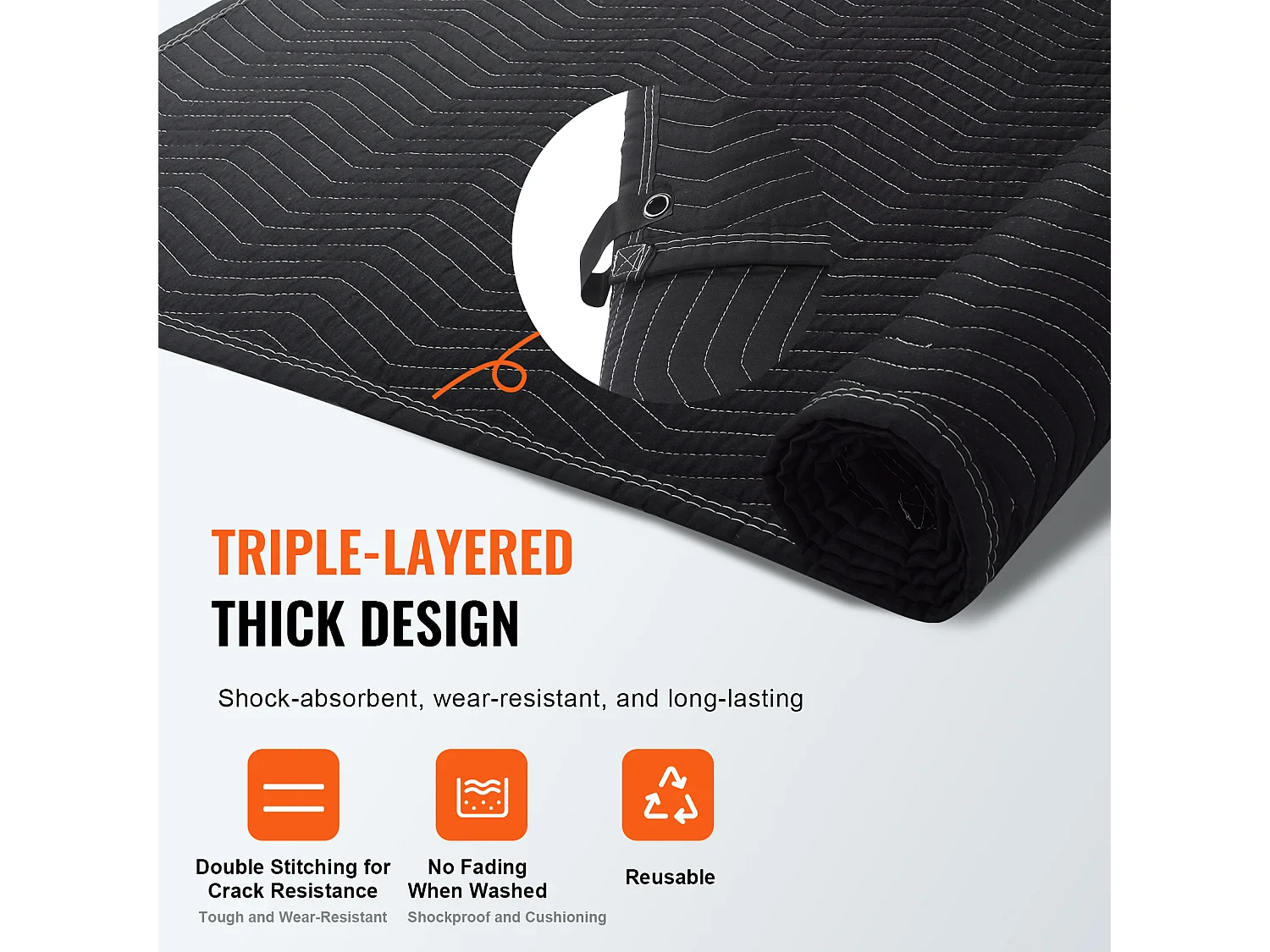 Dekking SucceBuy Geluidsisolerend 244 cm x 203 cm met Acoustische Ogen, Zwart - Perfect voor Geluidsisolatie van Studios en Woonruimten