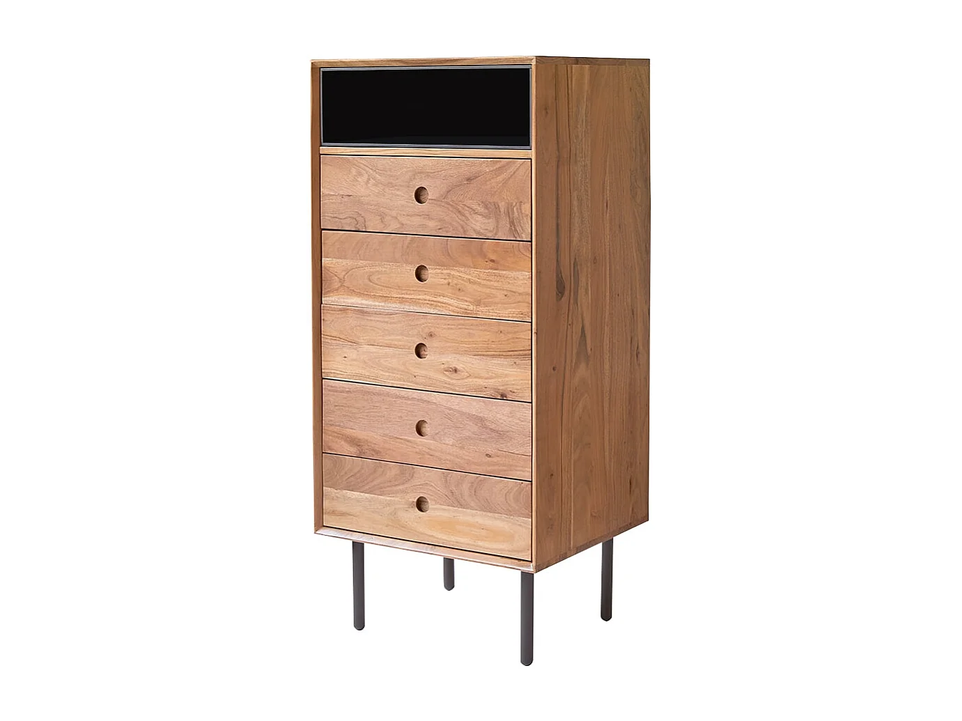 Chiffonnier enfant en bois d'acacia 5 tiroirs Pavel