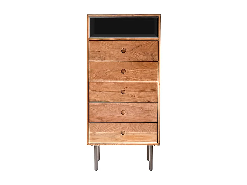 Cassettiera per bambini in legno di acacia 5 cassetti Pavel