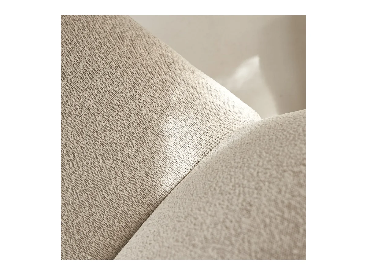 Sessel Folk aus massivem Mindiholz und ecrufarbenem Stoff ,1-Sitz