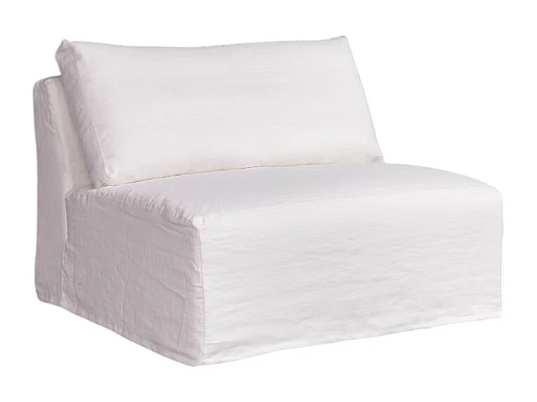 Chauffeuse modulable Nils en lin blanc, 1 place