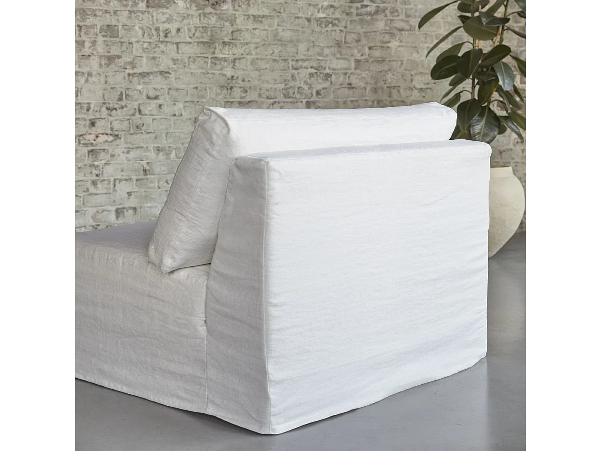 Chauffeuse modulable Nils en lin blanc, 1 place