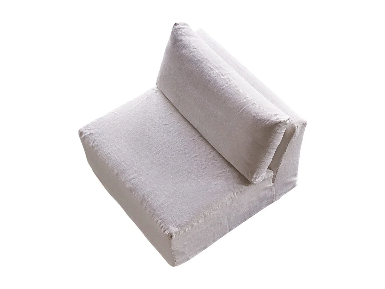 Chauffeuse modulable Nils en lin blanc, 1 place