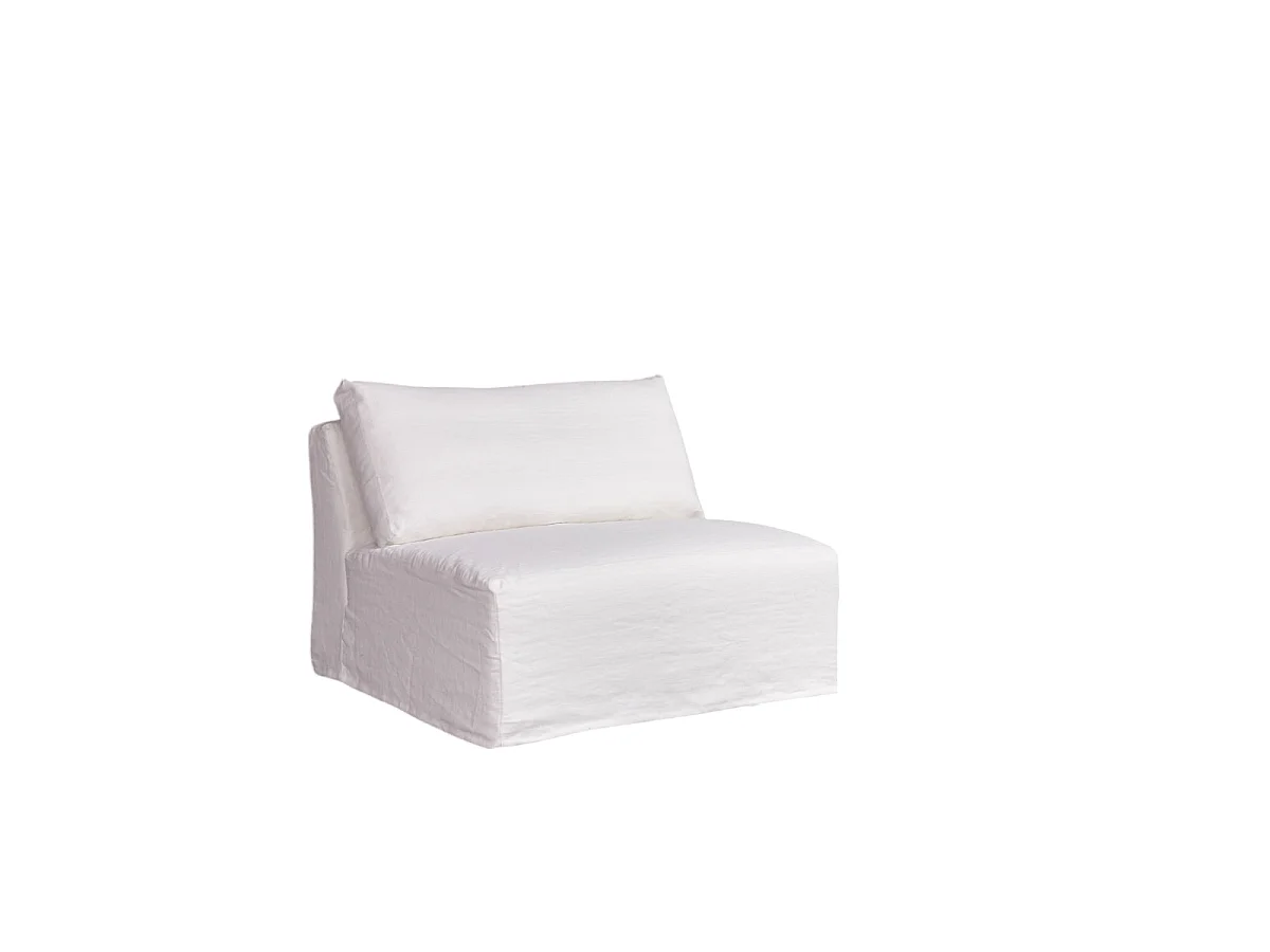 Chauffeuse modulable Nils en lin blanc, 1 place