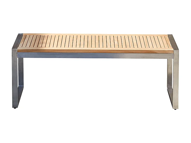 Banc d'extérieur en bois de teck et inox Arno