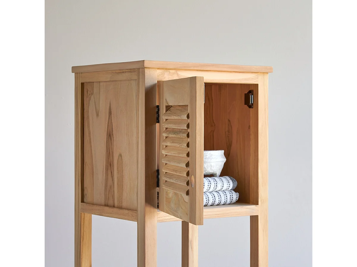Hochschrank Badschrank Badmöbel Regal aus Teak 190 cm Natur neu