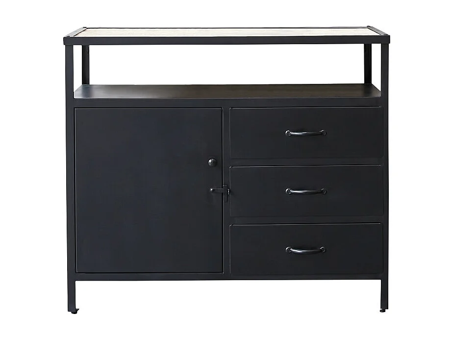 Mobile contenitore in metallo e legno di mango 95 Industrial