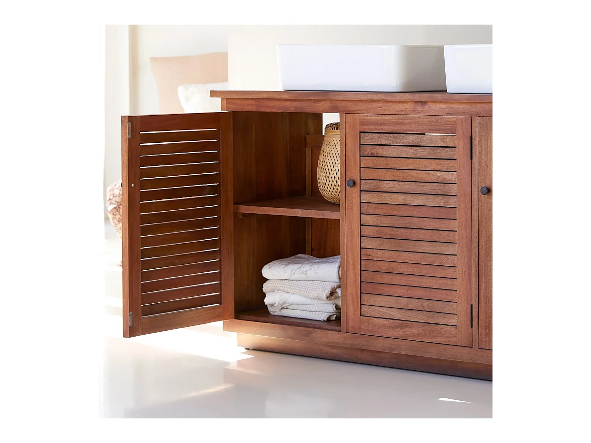 Aufbewahrungsmöbel Loggia aus Akazienholz, 130 cm