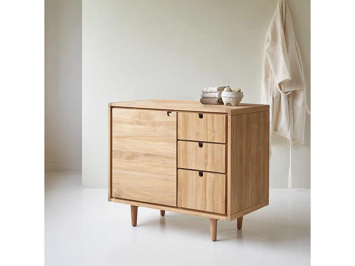 Aufbewahrungsmöbel Jonàk aus Teakholz, 95 cm