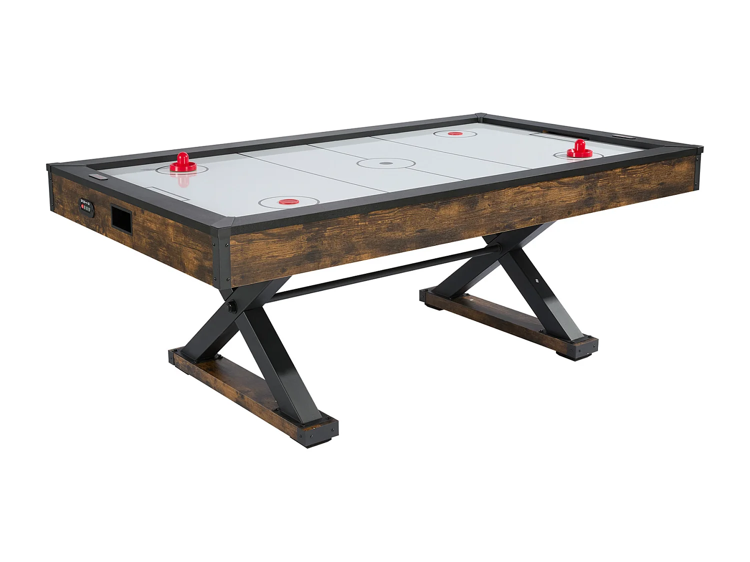 Airhockeytafel, SucceBuy 214 cm Airhockeytafel met Elektronische Scorebord en Accessoires