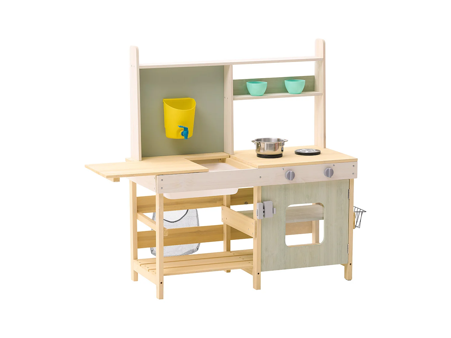 Cucina per Bambini, SucceBuy Cucina in Legno, Set da Cucina per Bambini all'Aperto, Giocattolo per Giochi di Finzione