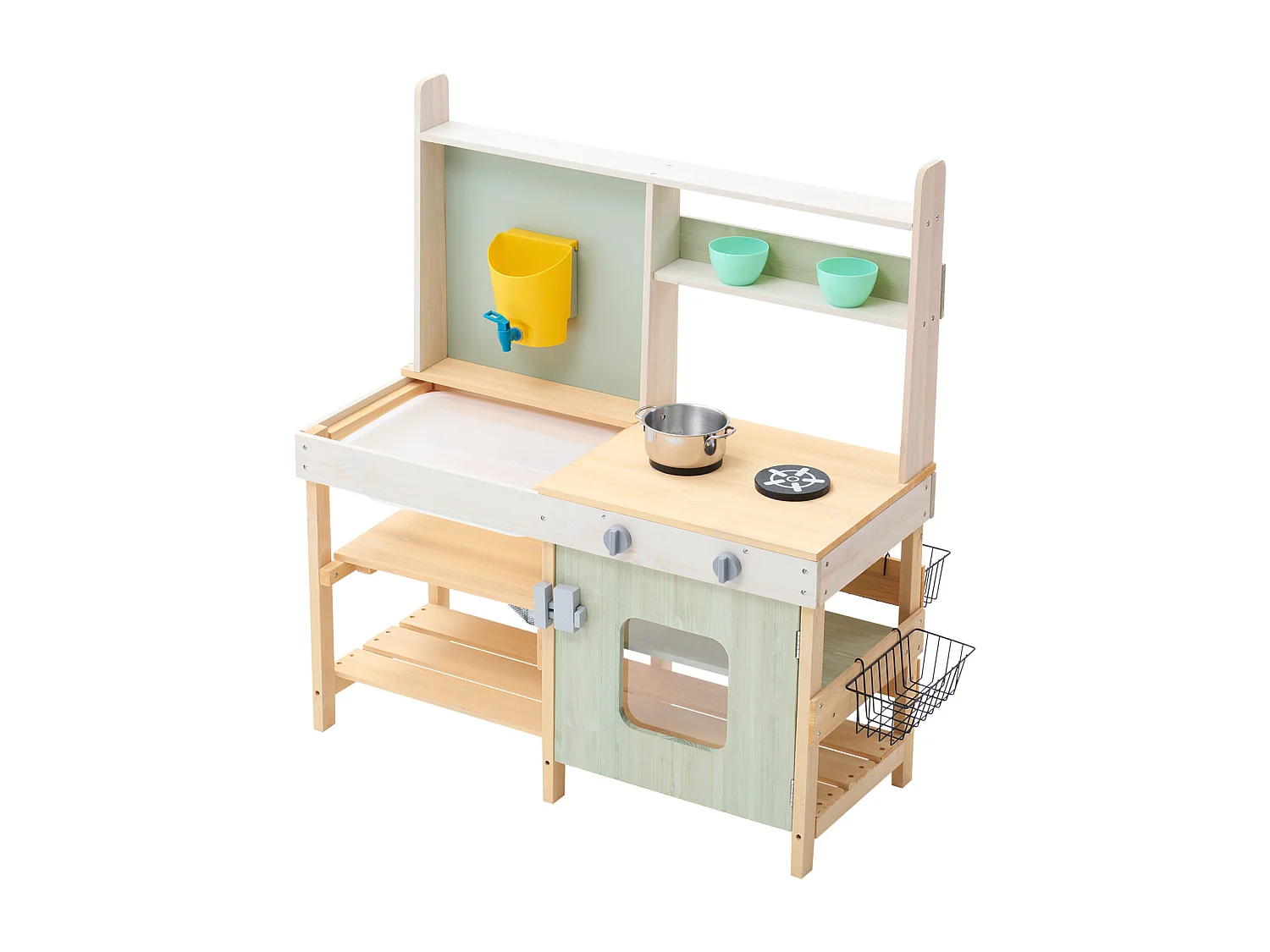 Cuisine pour Enfants, SucceBuy Cuisine en Bois de Boue, Ensemble de Cuisine de Jeu d'Extérieur pour Enfants, Jouet de Jeu de Simulation