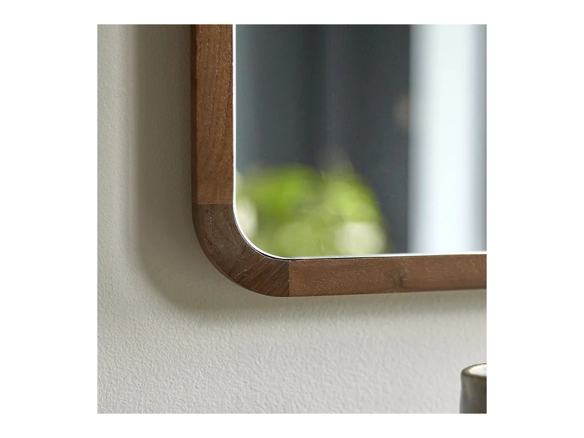 Specchio quadrato in legno massello di teak East da 60 x 60