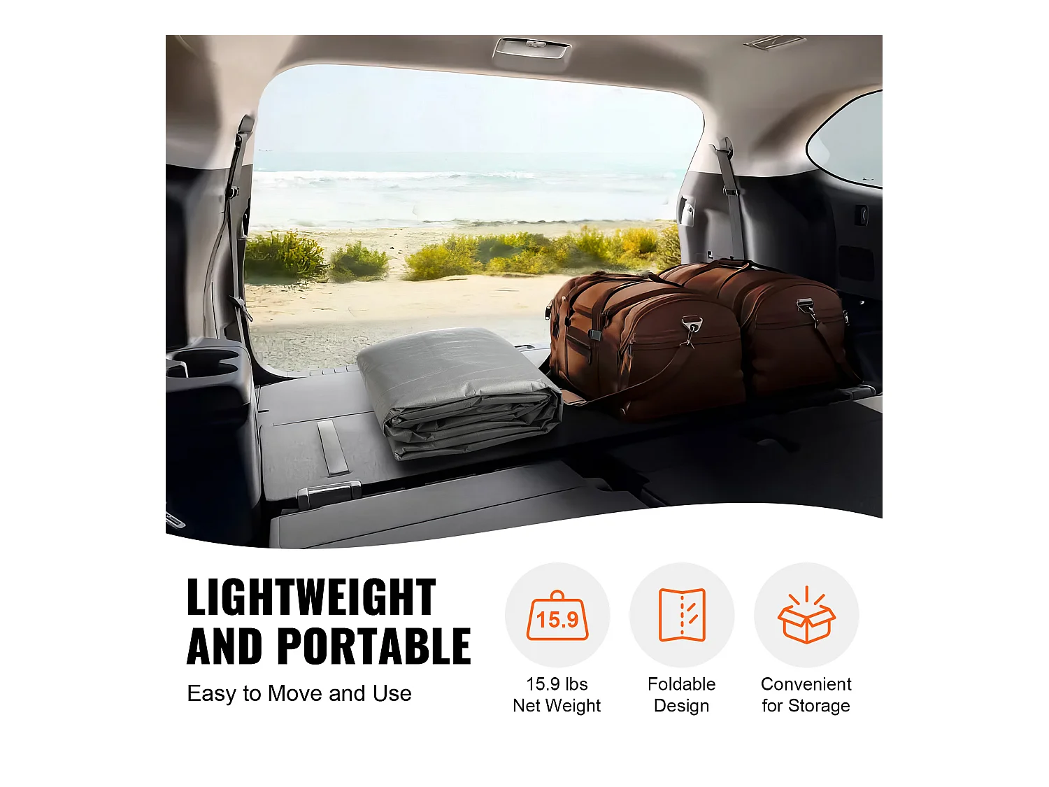 Toile D'Avent SucceBuy de Rechange pour Abri D'Auto/Carport , 366 x 610 cm, Gris