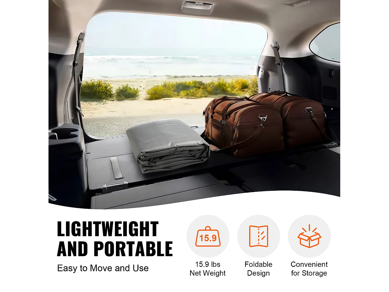 Toile D'Avent SucceBuy de Rechange pour Abri D'Auto/Carport , 366 x 610 cm, Gris