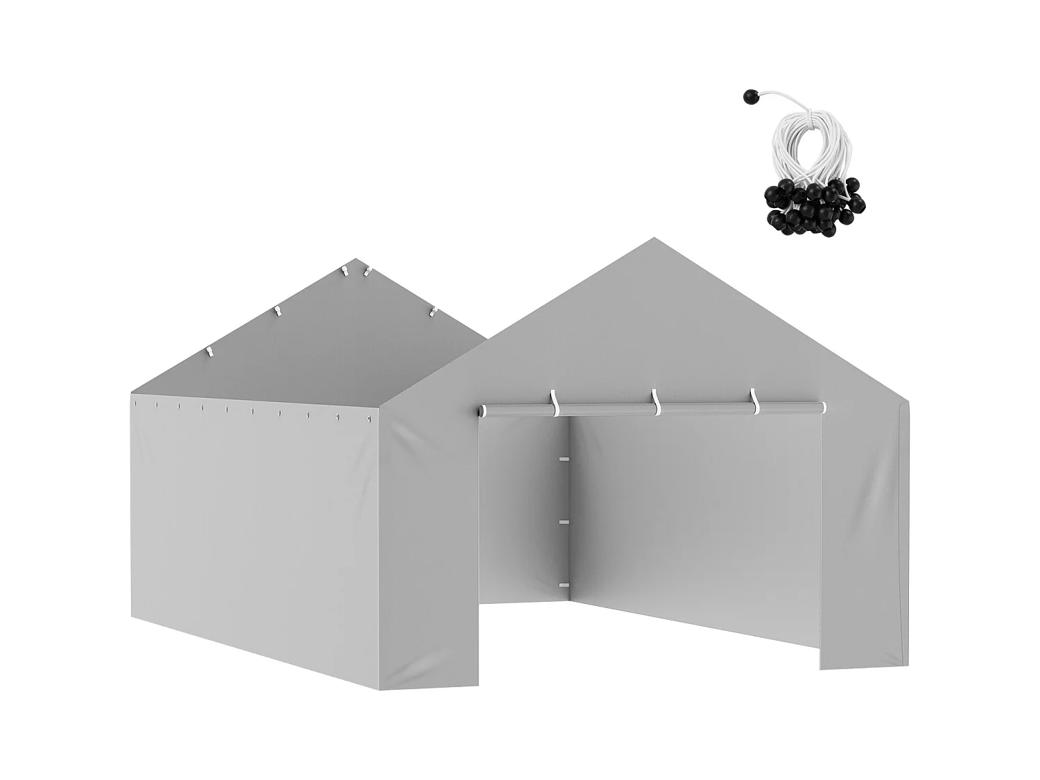 Toile D'Avent SucceBuy de Rechange pour Abri D'Auto / Carport,  396 x 610 cm, avec Paroi Latérale, Gris