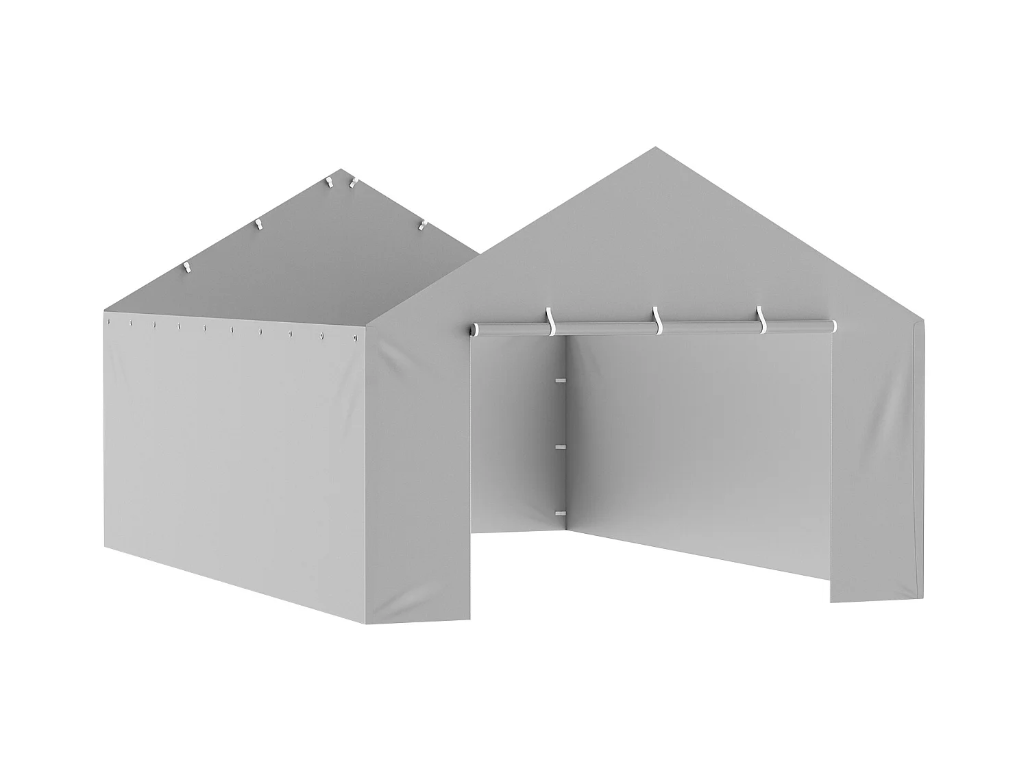 Toile D'Avent SucceBuy de Rechange pour Abri D'Auto / Carport,  396 x 610 cm, avec Paroi Latérale, Gris