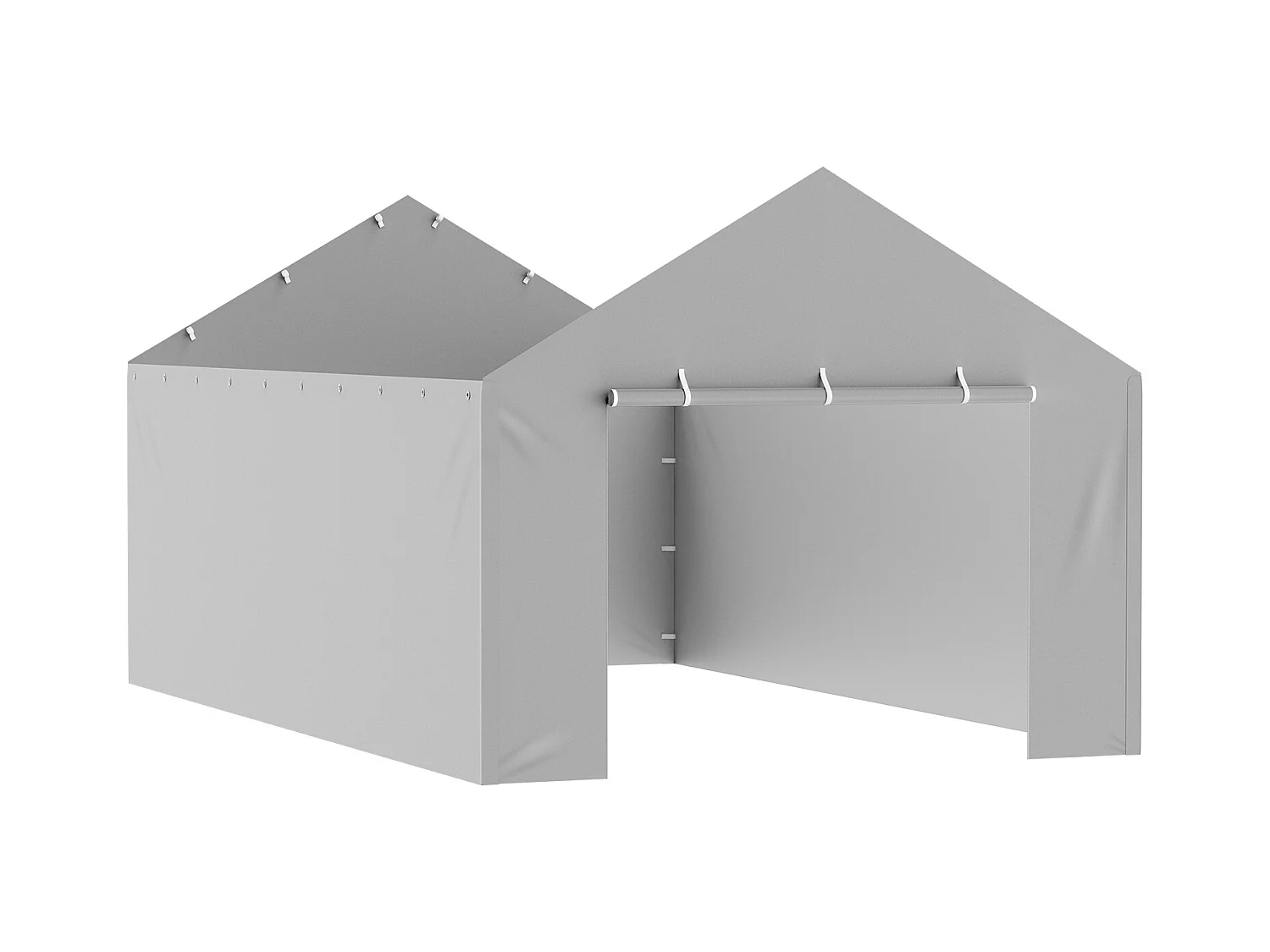 Toile D'Avent SucceBuy de Rechange pour Abri D'Auto/Carport, 366 x 610 cm, avec Paroi Latérale, Gris