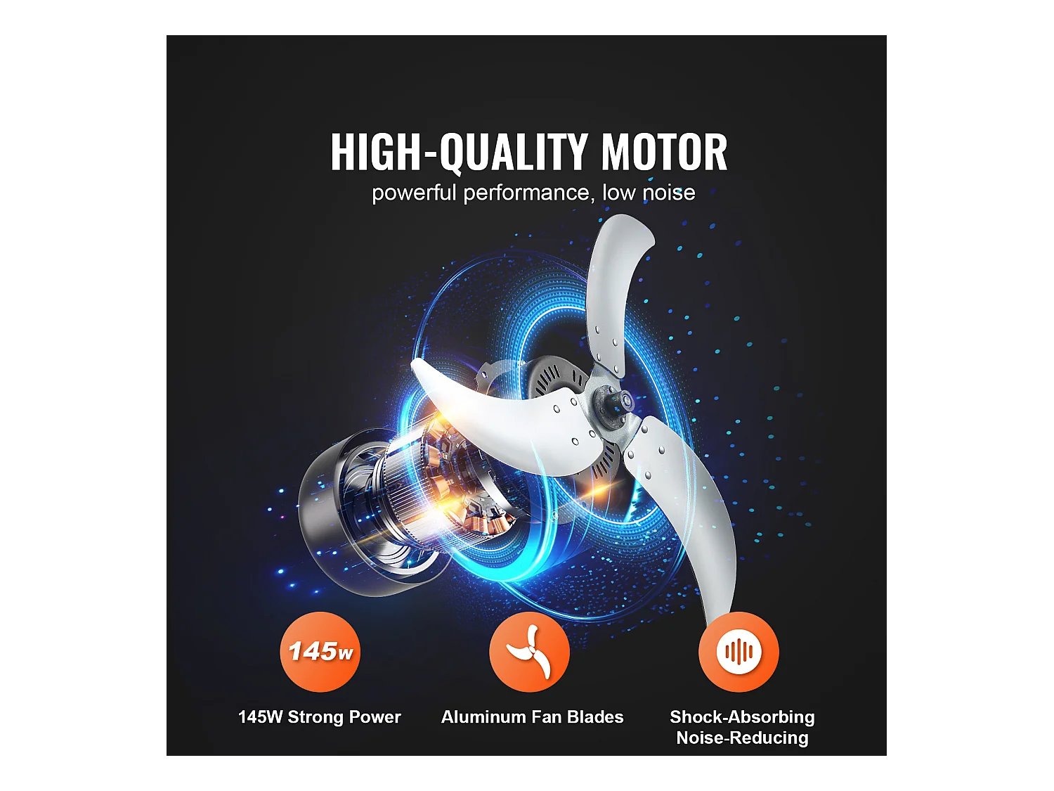 Ventilateur SucceBuy à Tambour Industriel de 61 cm avec Minuterie Pratique et 3 Vitesses Réglables - Parfait pour les Grands Espaces comme les Entrepôts