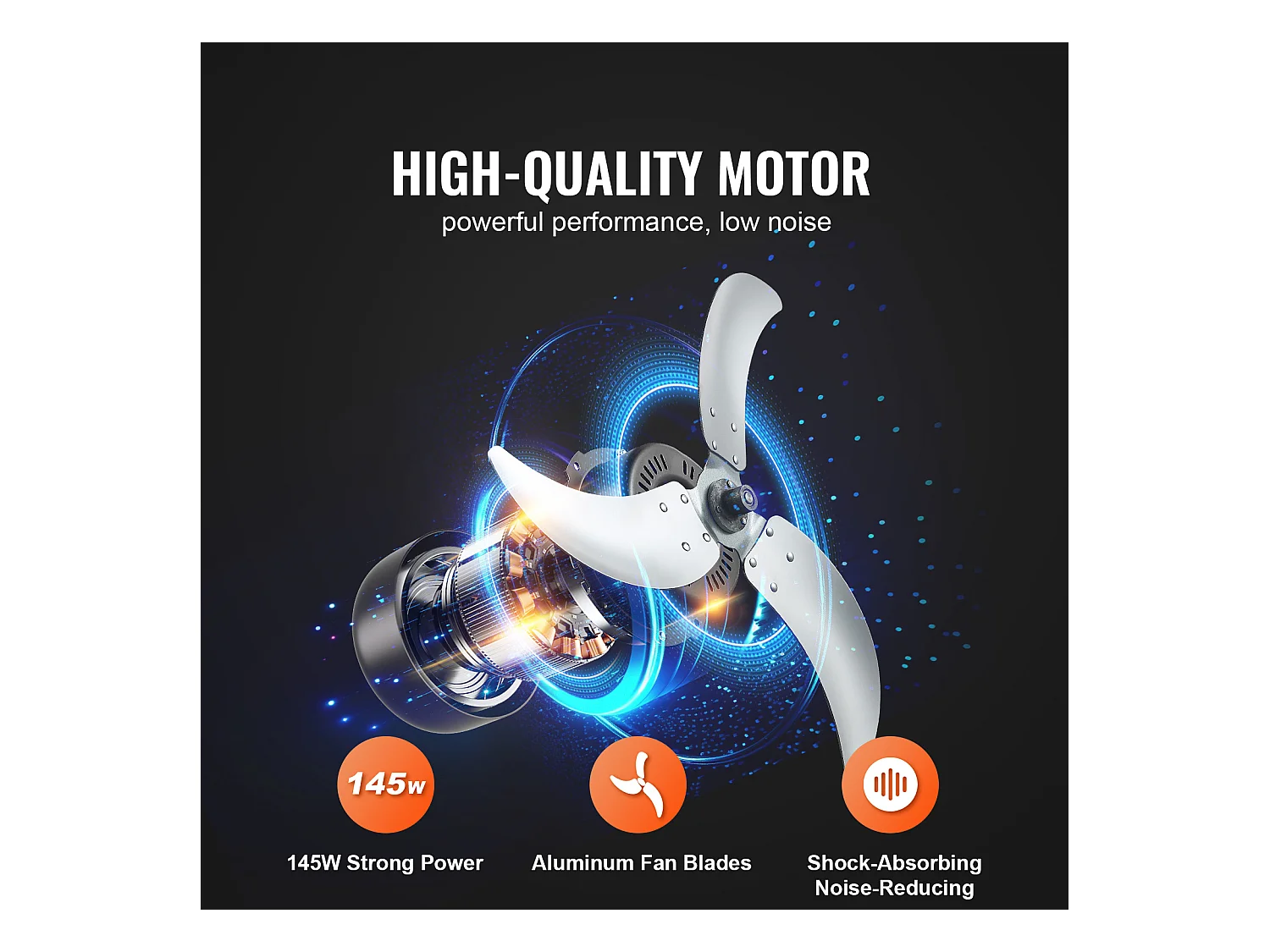 Ventilateur SucceBuy à Tambour, 61 cm Haute Vitesse, 3 Vitesses 8600CFM, Parfait pour une Utilisation Industrielle en Entrepôt