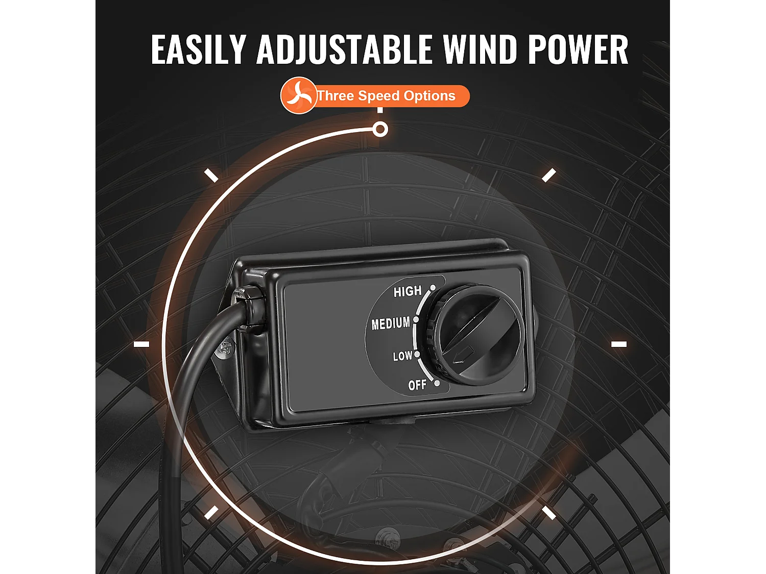 Ventilateur SucceBuy à Tambour, 61 cm Haute Vitesse, 3 Vitesses 8600CFM, Parfait pour une Utilisation Industrielle en Entrepôt