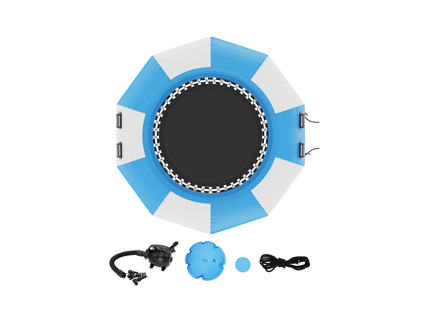 Trampoline Aquatique Gonflable, SucceBuy Trampoline Aquatique Gonflable 2 m, Plate-Forme de Natation pour Piscine et Lac