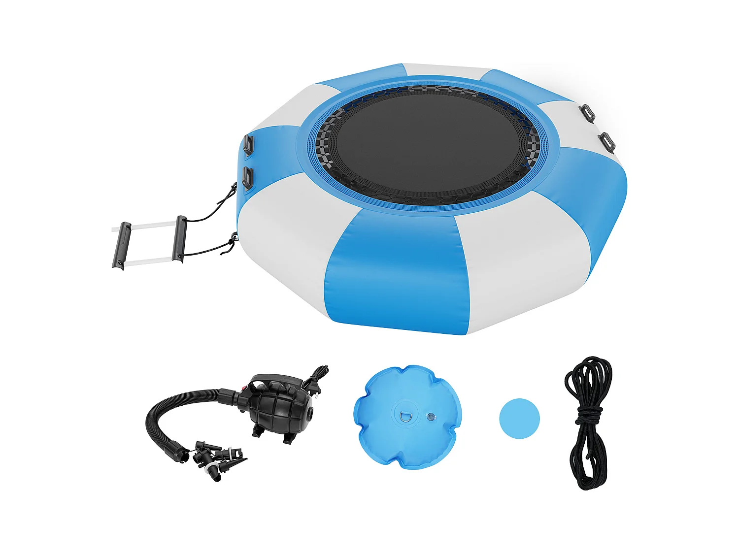 Trampoline Aquatique Gonflable, SucceBuy Trampoline Aquatique Gonflable 2 m, Plate-Forme de Natation pour Piscine et Lac