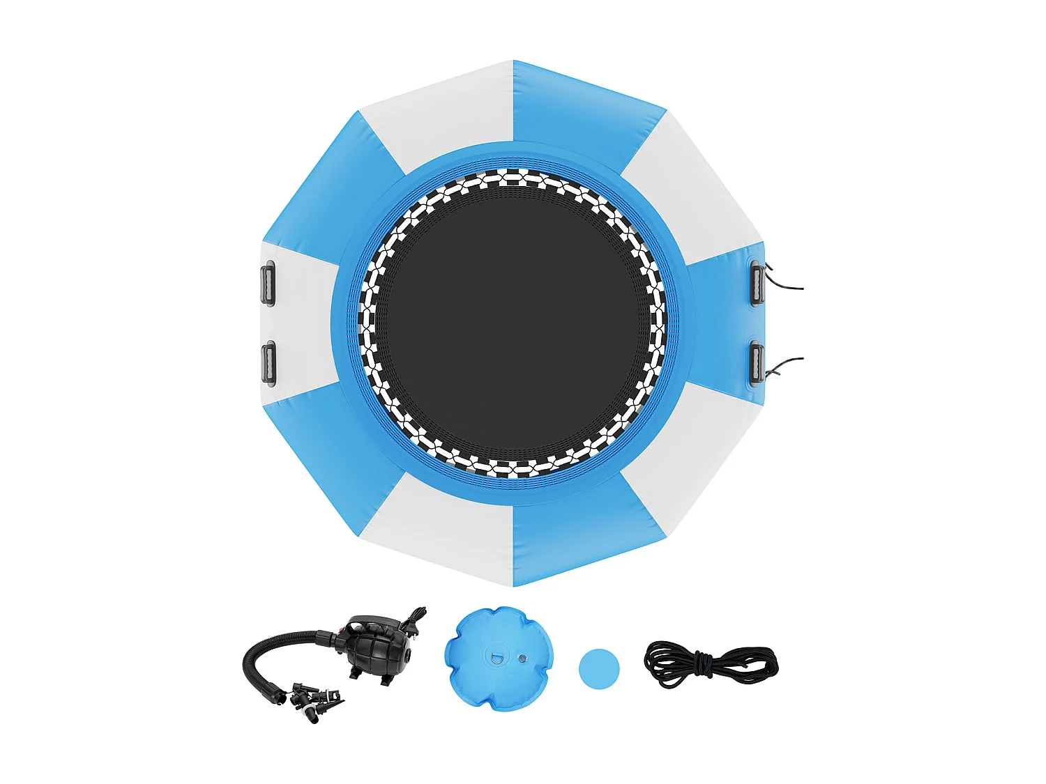 Trampoline Aquatique Gonflable, SucceBuy Trampoline Aquatique Gonflable 2 m, Plate-Forme de Natation pour Piscine et Lac