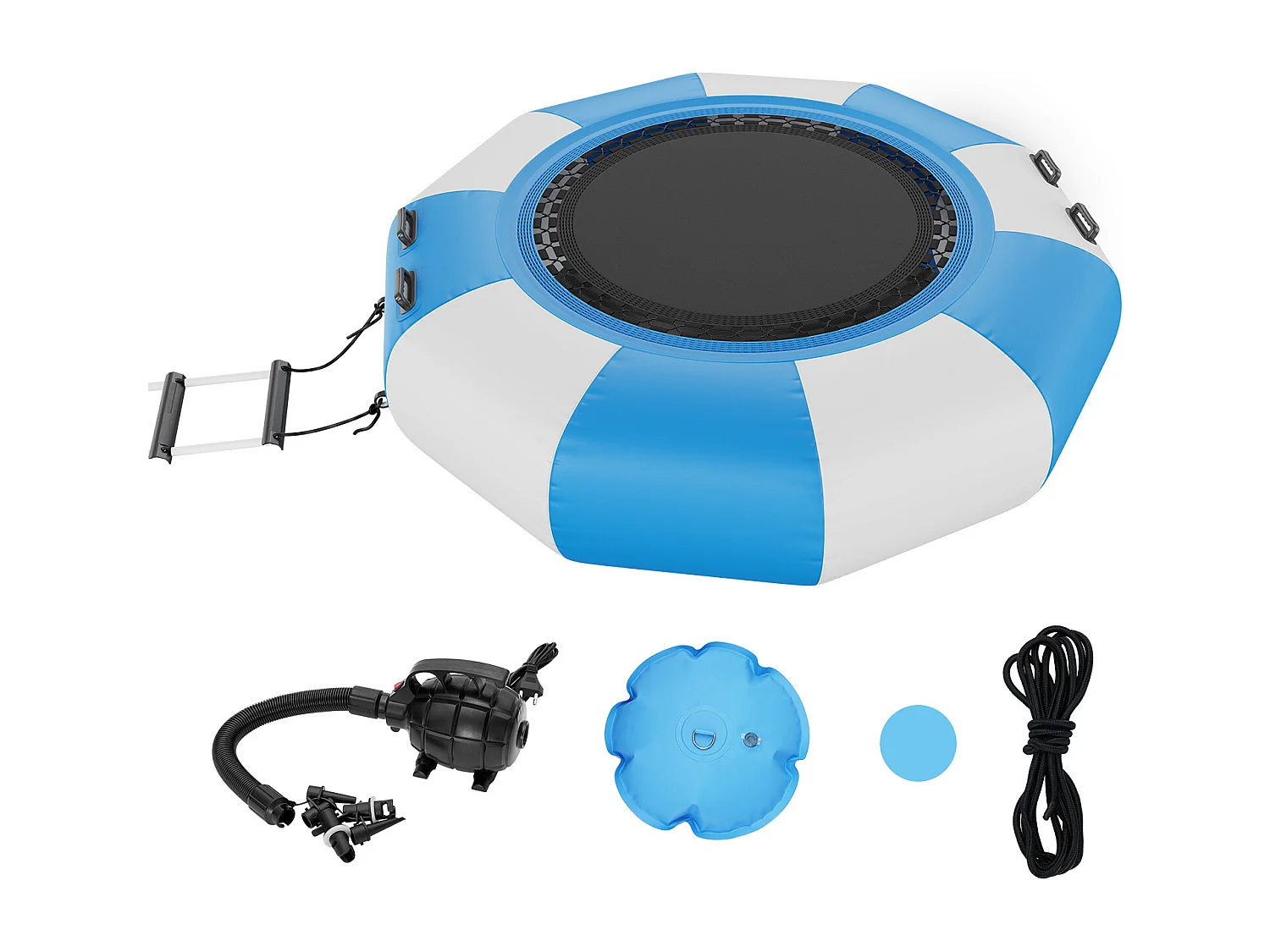Trampoline Aquatique Gonflable, SucceBuy Trampoline Aquatique Gonflable 2 m, Plate-Forme de Natation pour Piscine et Lac